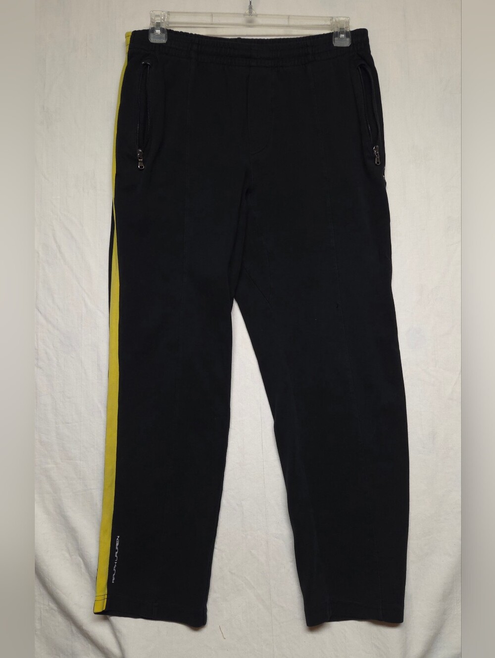 Polo by Ralph Lauren Black Track Pants with Yellow Side Stripe